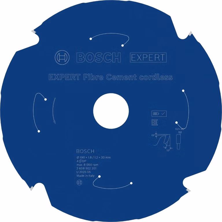 Lama circolare EXPERT per fibrocemento, 190x1,8x30 mm, Z4