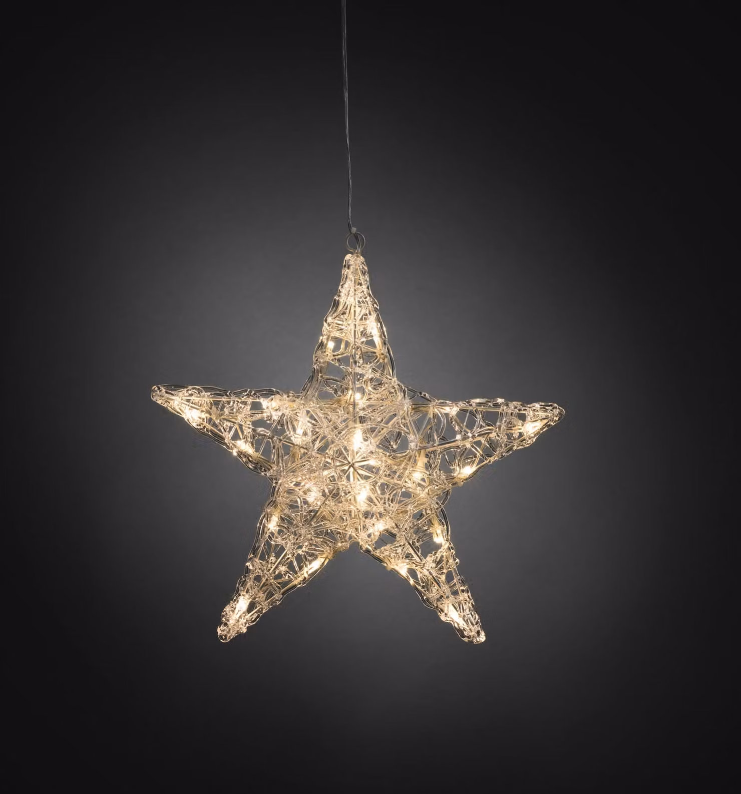Konstsmide - Stella LED in acrilico, piccola, 24 diodi bianchi caldi, trasformatore interno da 24 V, cavo trasparente ; 6102-103