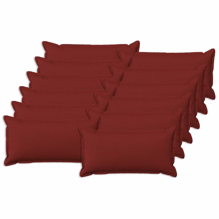 Set di 12 federe vidaXL HOUTEN in poliestere, colore rosso, L/P: 80 x 40 cm