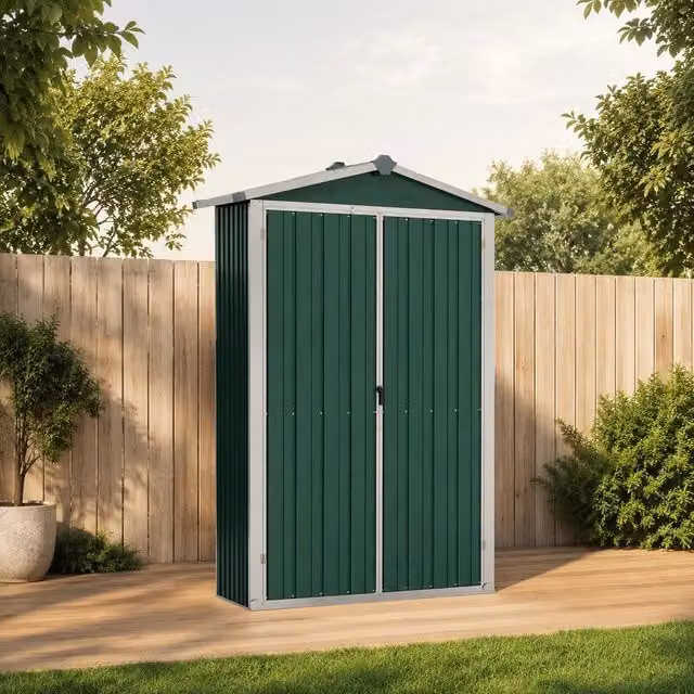Garden Shed, Green, 116x45x175 Cm, Galvanized Steel