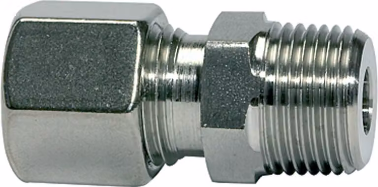 Raccordo a vite diritto Riegler, R1/2, Ø tubo 12, ES 1.4571, 315 bar