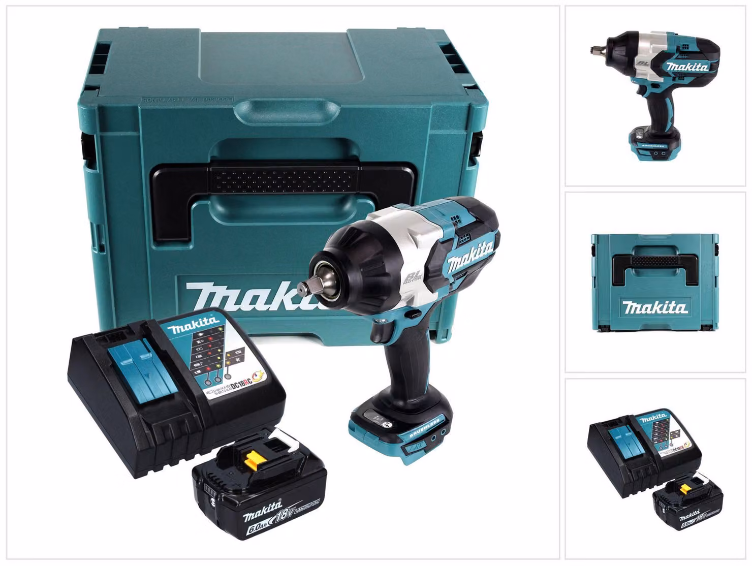 Avvitatore a impulsi a batteria Makita DTW 1002 RG1J 18 V 1000 Nm 1/2" brushless + 1x batteria ricaricabile 6,0 Ah + caricatore + Makpac