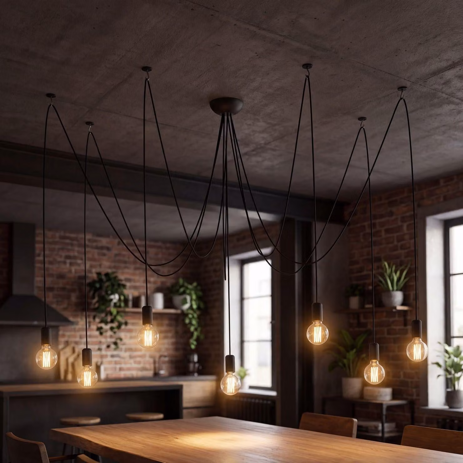 Lampada a sospensione regolabile flessibile nera decorativa E27 luce a sospensione soggiorno sala giovani