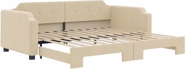 Divano letto | Sof¨¤ letto | Letto singolo Estraibile Crema 100x200 cm in Tessuto