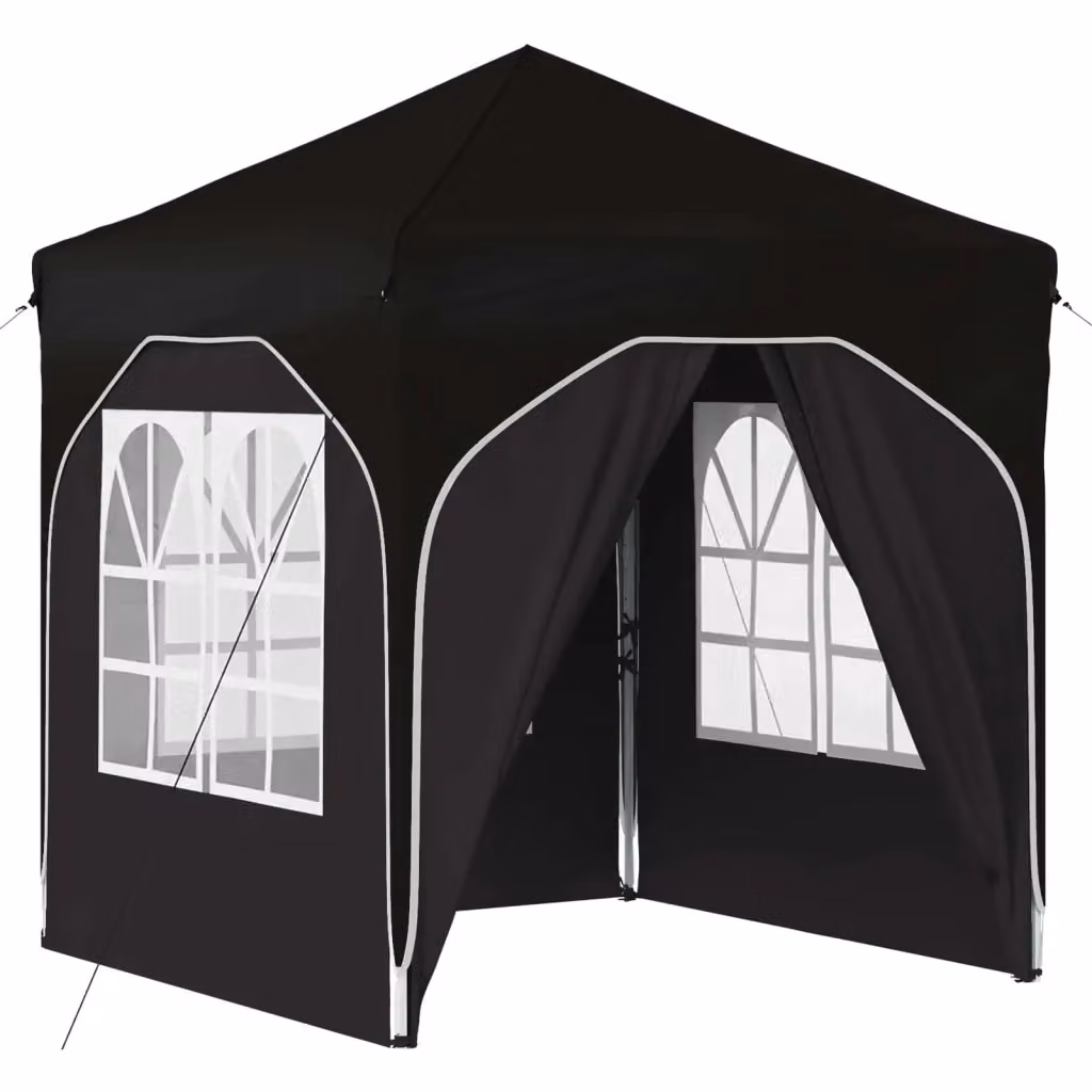 Gazebo a pop-up DESIGN IN per feste in poliestere, Nero, L/P/H: 192 x 192 x 245 cm – 2