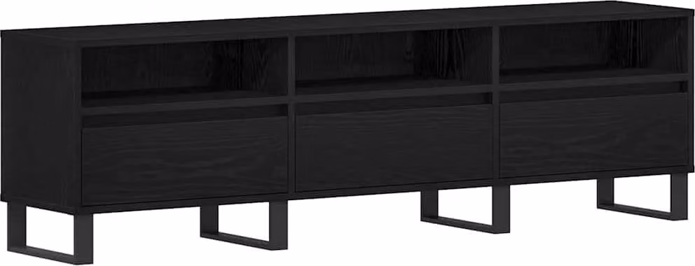 Mobile TV Rovere Nero 150 x 30 x 44,5 cm Legno multistrato