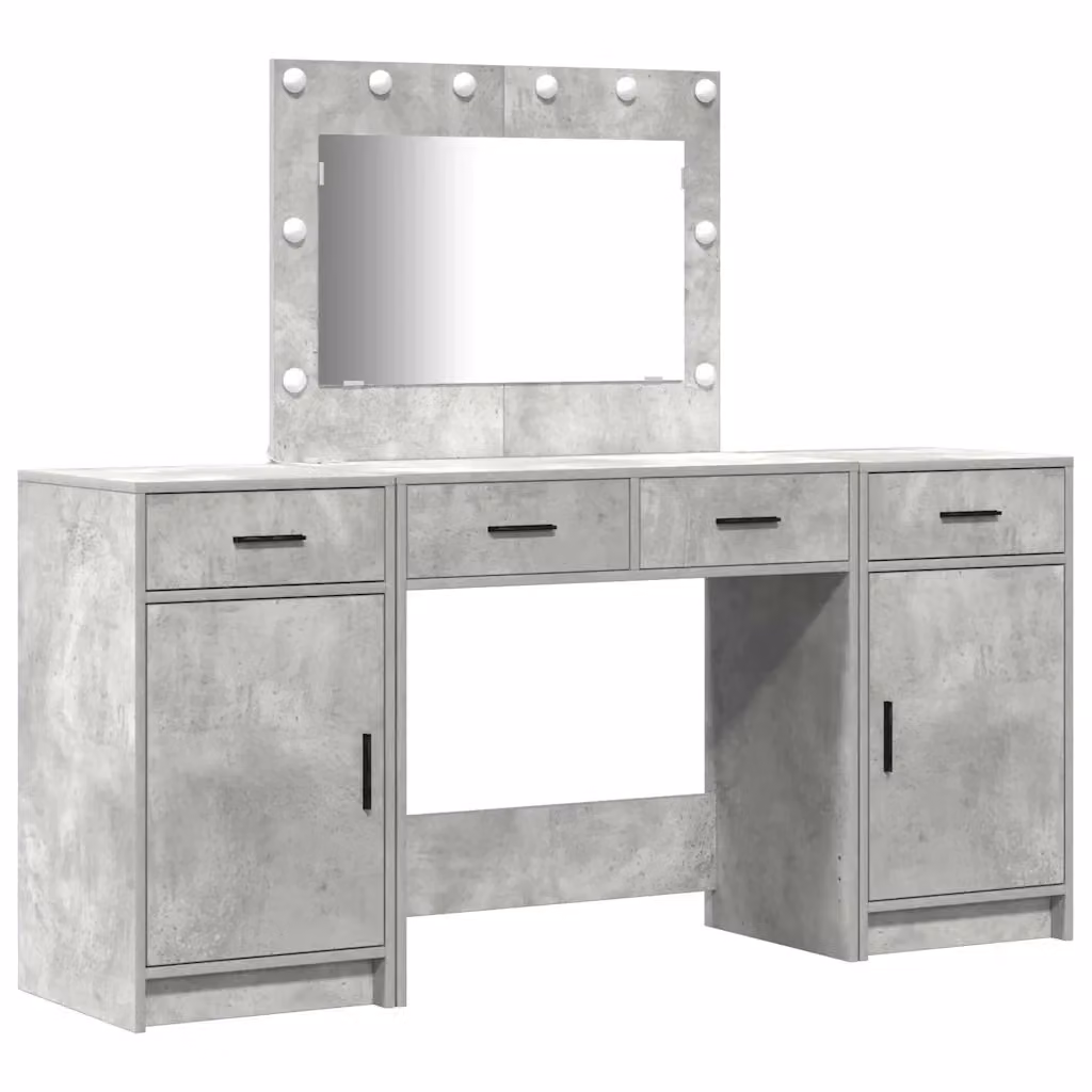 Set da trucco moderno vidaXL con specchio Hollywood LED in colore grigio, L: 78,5 cm, P: 41 cm, H: 135 cm – 2