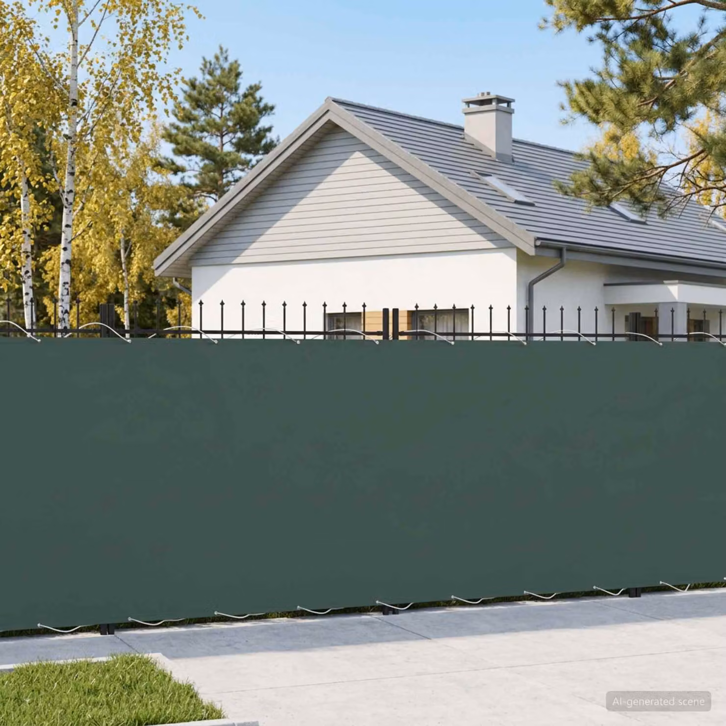Schermo di privacy per balcone vidaXL in poliestere verde, L: 500 cm, H: 200 cm