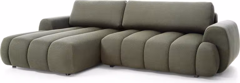 FURNLUX Divano angolare Passo Verde E Nero 272cm / Colore principale: Verde / Dimensioni: 272 x 81 x 168 cm