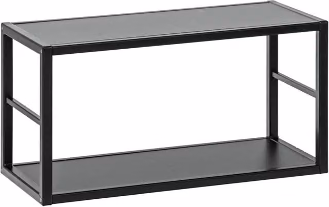 Scaffale SWITCH – 2 ripiani – Struttura in metallo nero opaco – Design minimalista
