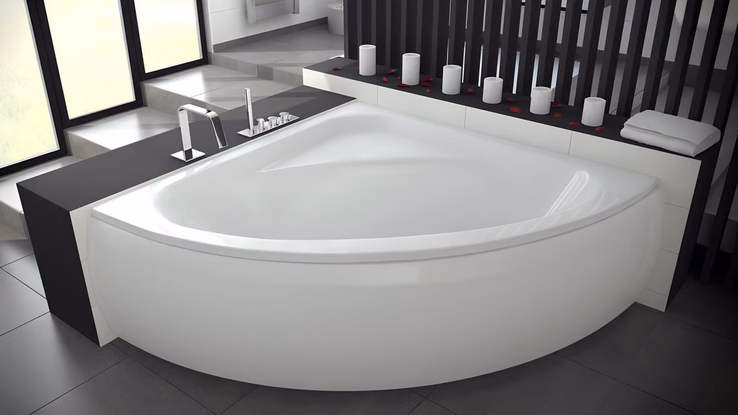 Design Badewanne Eck Acryl Badewannen Wannen Moderne Eckbadewanne Weiß Wanne