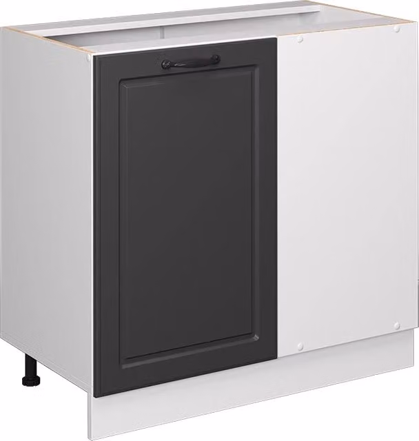 Mobile ad angolo cucina Vicco R-Line Antracite e Bianco stile rustico, L: 86 cm