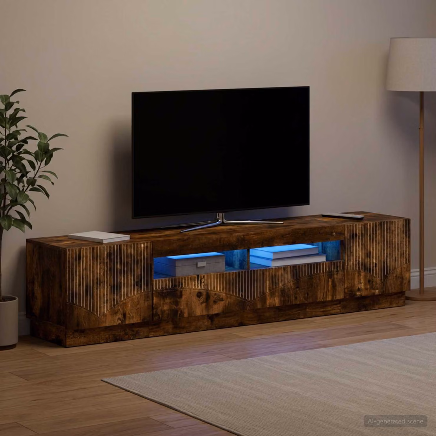 Mobile TV Stand vidaXL HOORN in Legno Ingegnerizzato Rovere Fumo Marrone per il tuo Soggiorno