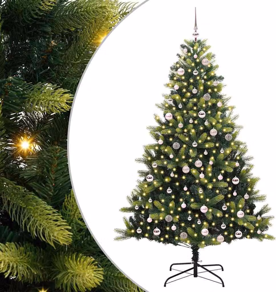 Albero di Natale Artificiale a Cerniera con 300 LED 240 cm