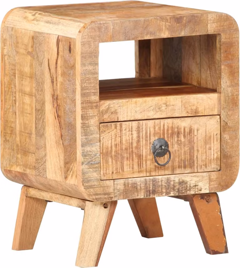 vidaXL Comodino 30x30x41 cm Legno di mango grezzo