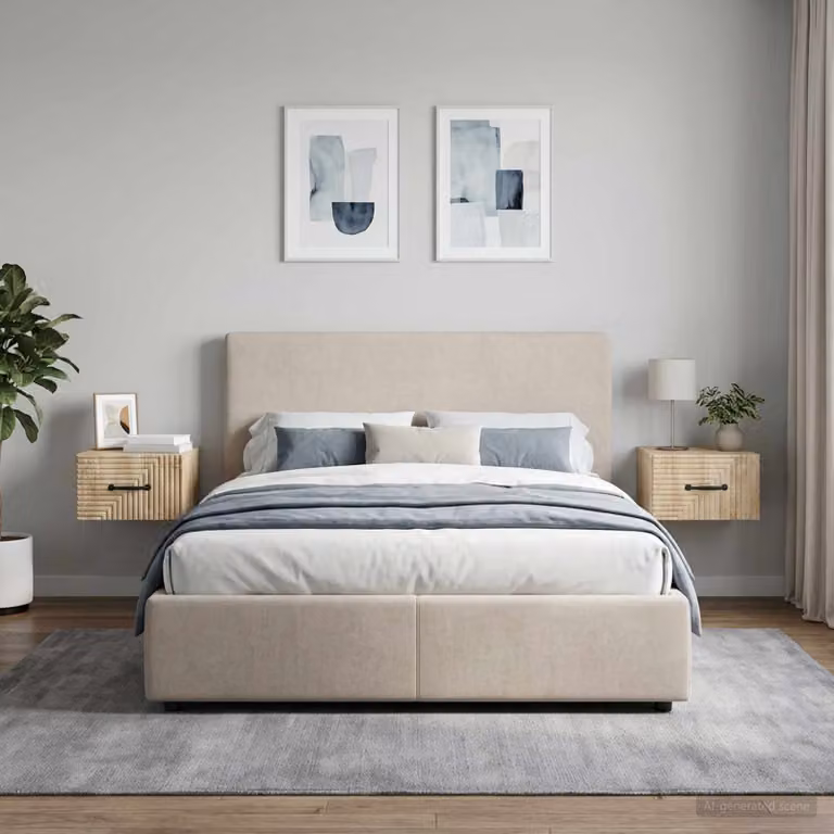 Set di 2 comodini sospesi vidaXL in stile moderno colore Rovere Sonoma, L 34,5 cm x P 33 cm x H 20 cm
