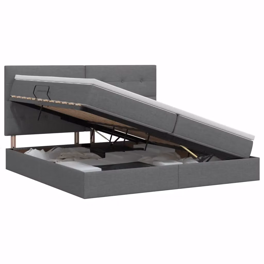 Letto con contenitore e materasso vidaXL Grigio, L/P/H: 200 x 200 x 140 cm – 2