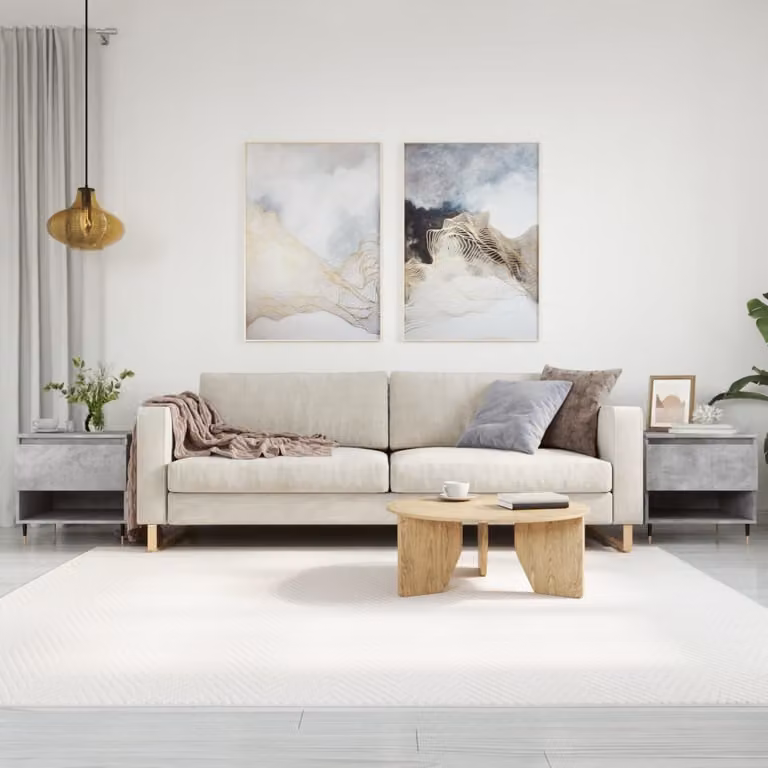 Maison Exclusive - Tavolini da salotto 2 pz. Grigio cemento 50x46x50 cm Materiale ligneo