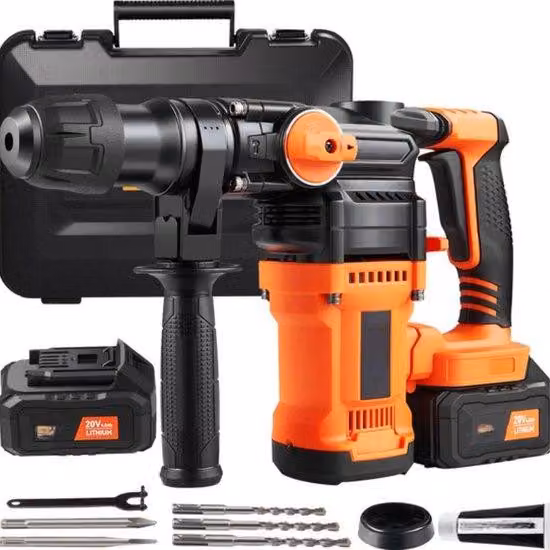 Trapano per calcestruzzo - Valigetta di trasporto inclusa - Con accessori - 2 batterie - 12 V
