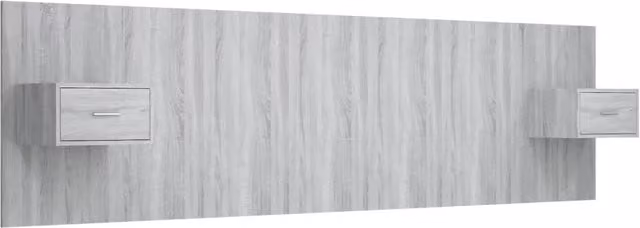 Testiera | Testata Letto con Comodini in Legno Multistrato Grigio Sonoma