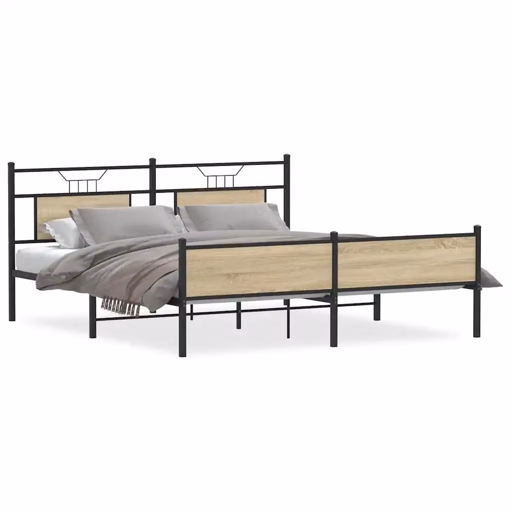 Giroletto vidaXL in metallo e MDF colore Rovere Sonoma L: 188 cm, P: 91,5 cm, H: 219 cm – 2