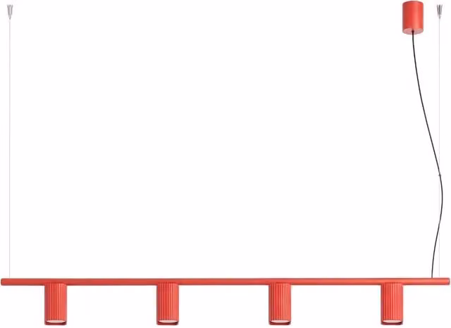 Lampadario RAYO 4 rosso