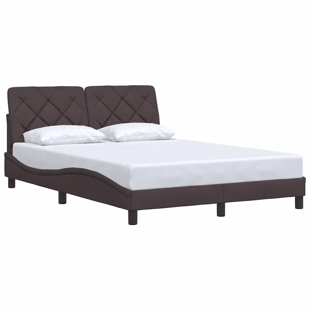 Giroletto vidaXL senza materasso in tessuto marrone con doghe in legno L/P: 140 x 200 cm – 2