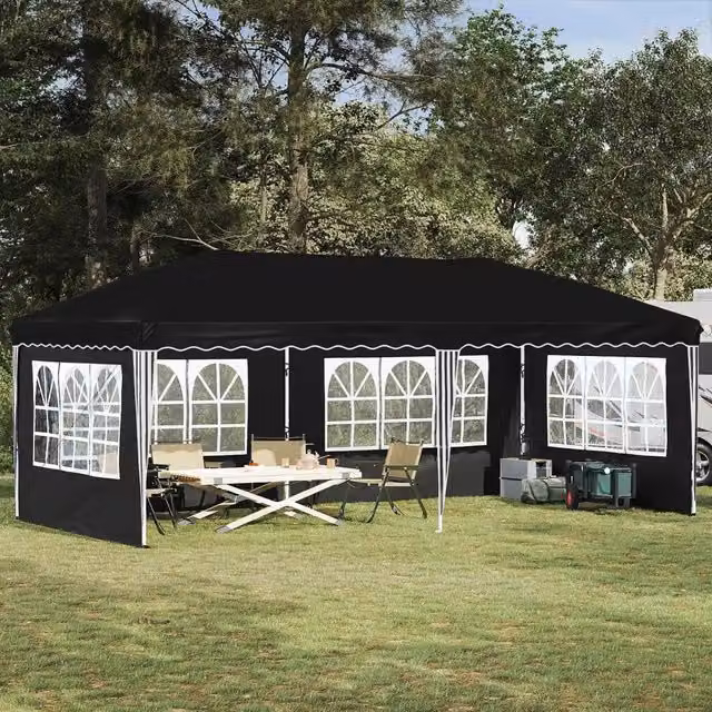 Tenda per feste a pop-up-Gazebo 575 x 289 x 245 cm Nero