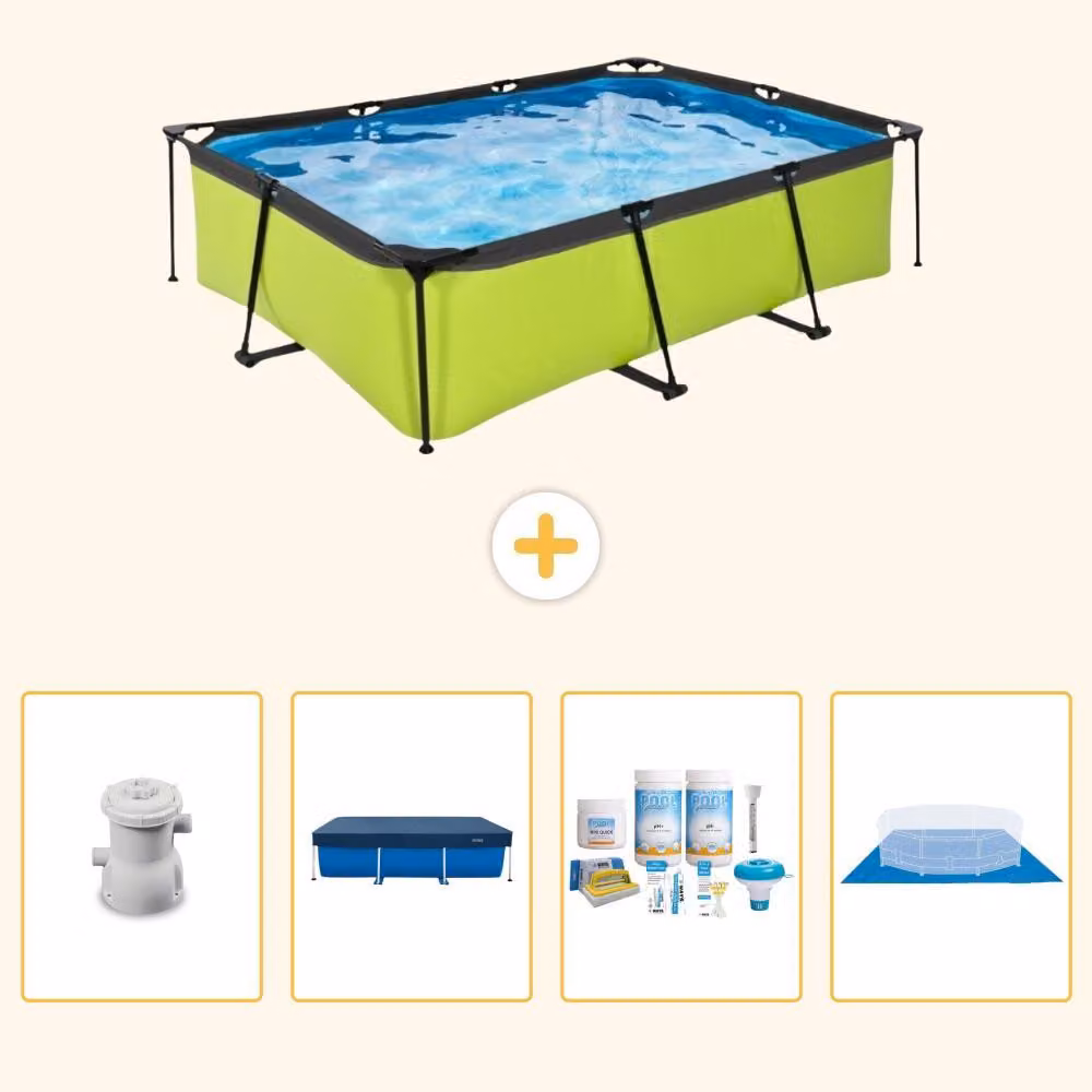 Piscina fuori terra rettangolare - 220x150x65 cm - 5 pezzi - Modello SCB59