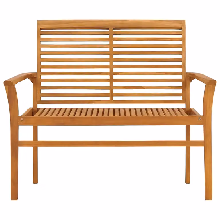 Panca da giardino Design Mania in legno di teak con cuscini color antracite e braccioli, L: 112 cm