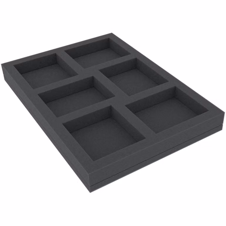 Inserto in schiuma 300x210x55 mm con 6 scomparti per giochi da tavolo