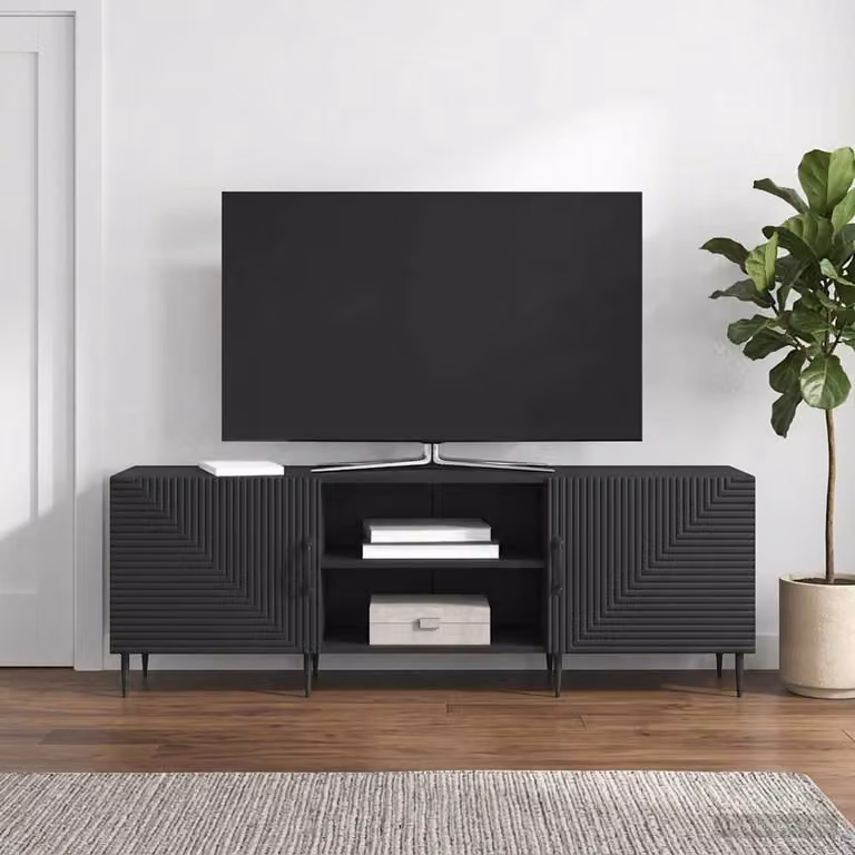 Mobile TV vidaXL in stile vintage, Nero, L 150 x P 31 x H 50 cm