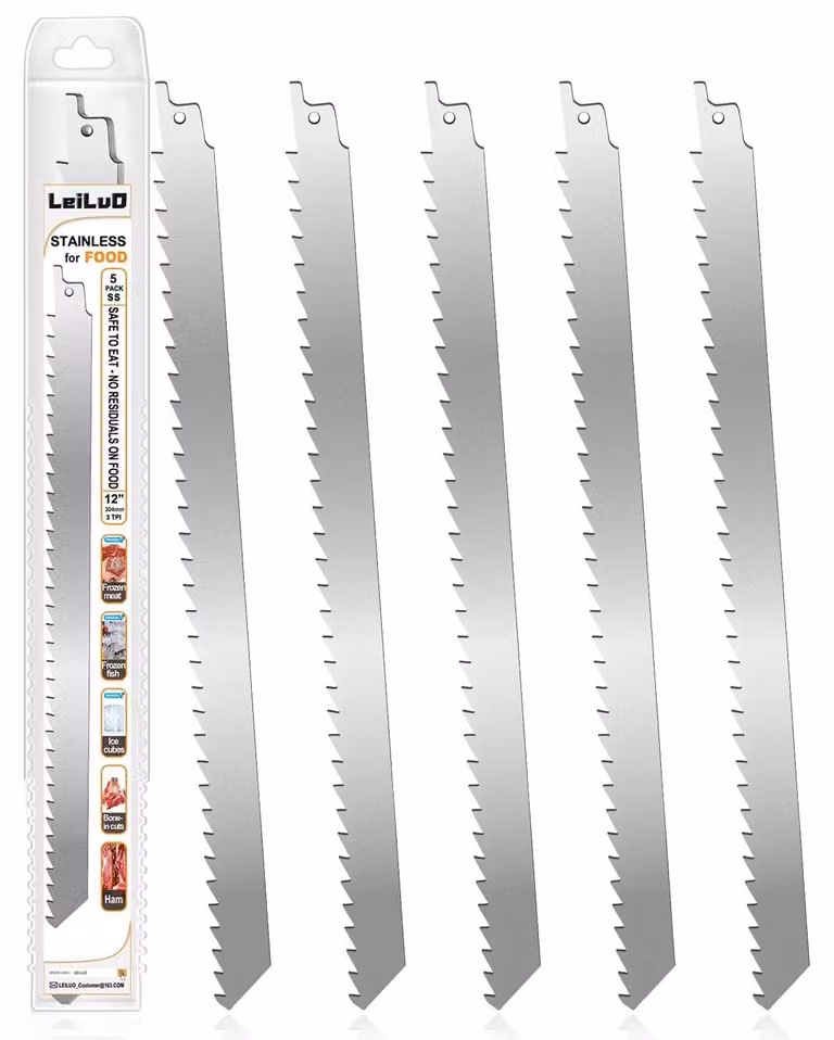 Lame per seghetto alternativo da 30 cm - Set da 5 pezzi - Acciaio inossidabile con custodia