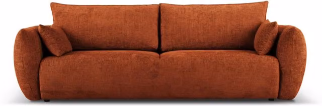 Divano convertibile con contenitore Matera a 3 posti Cosmopolitan Design in ciniglia color terracotta L: 240 cm, P: 108 cm, H: 86 cm – 1