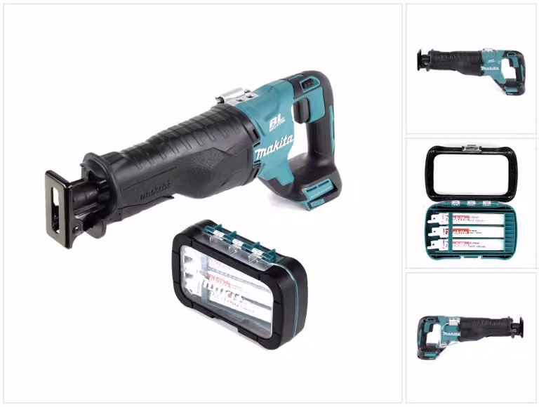 Makita DJR 187 Z Sega alternativa a batteria 18 V Brushless Sega a sciabola Solo + assortimento di lame per sega alternativa (P-81290) - senza batteria, senza caricabatterie