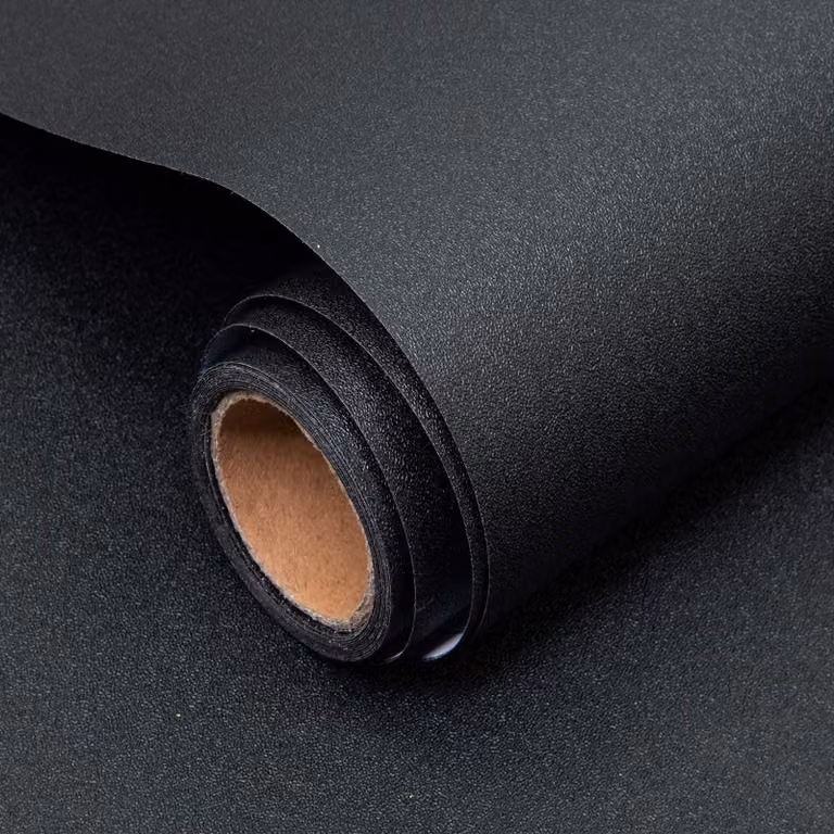 Carta adesiva in vinile nero per il restauro di mobili, 60x500 cm