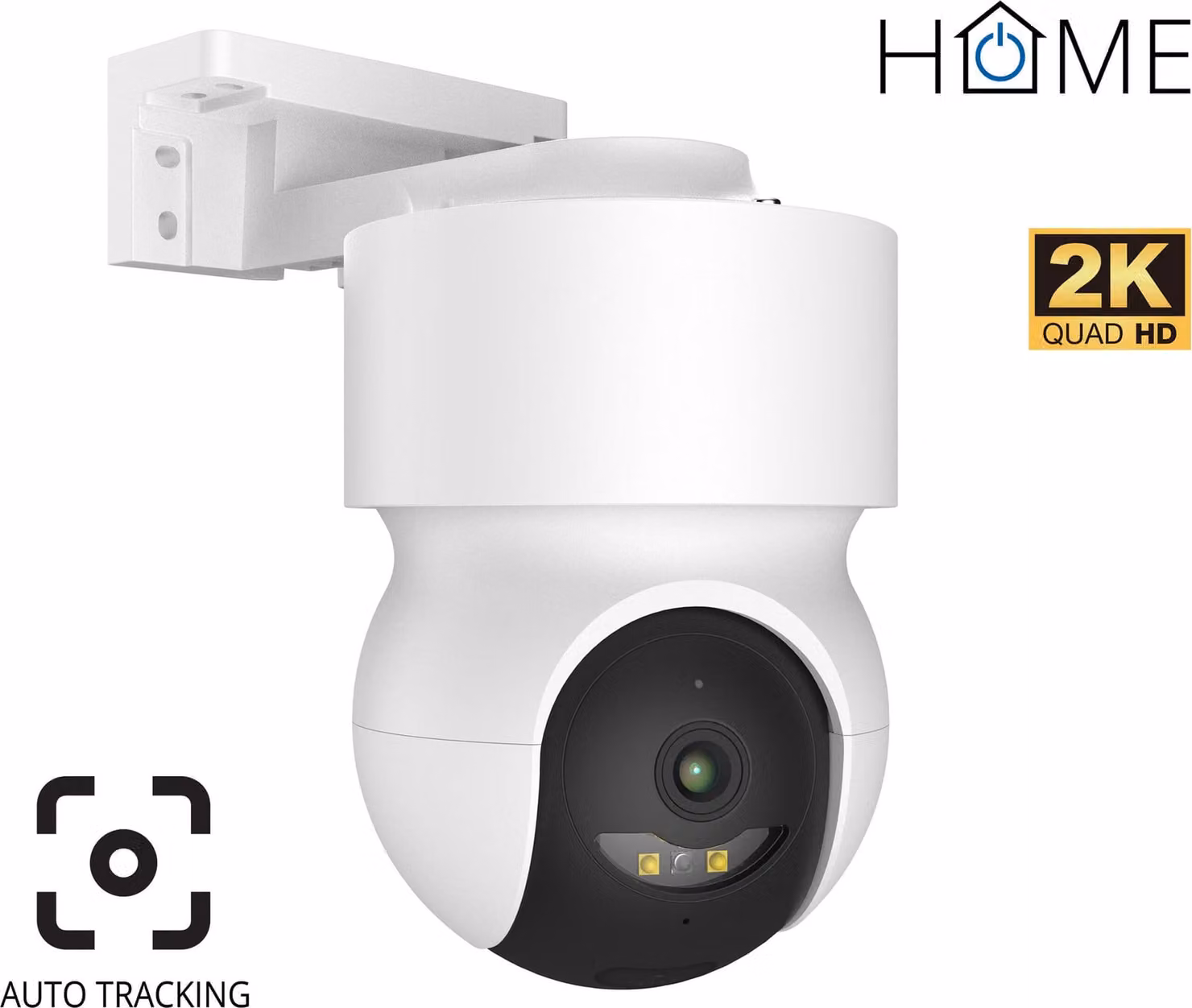 iGET HOME Camera CS8 Bianco - telecamera wireless 2K per esterni, tracciamento automatico, IP65, suono