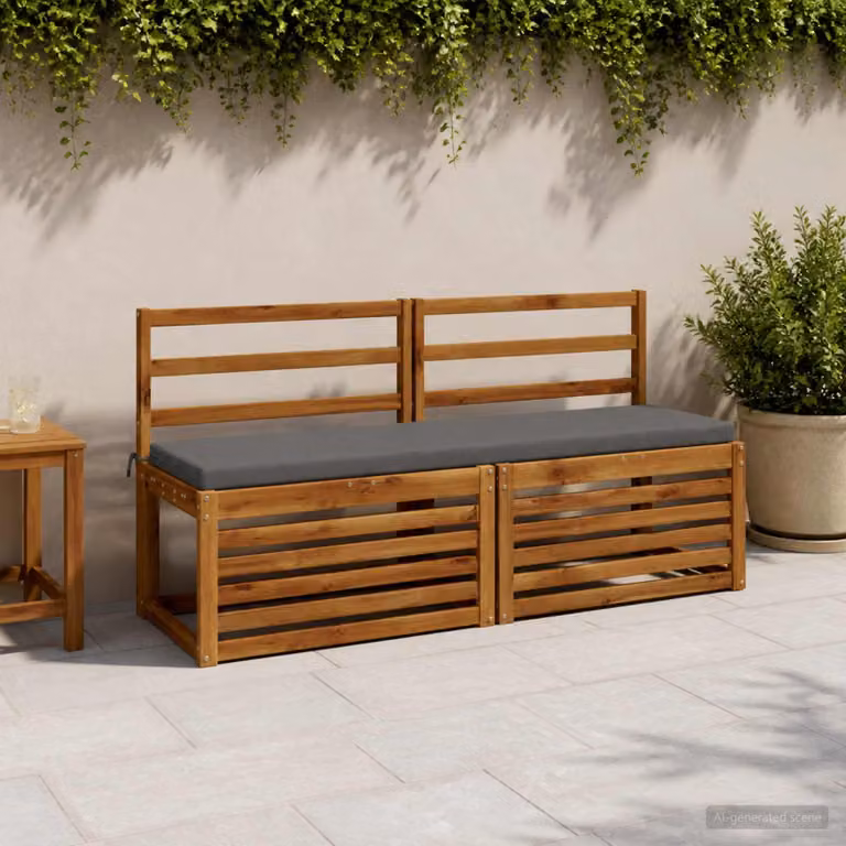 Cuscino per panchina vidaXL SOEST rettangolare in poliestere grigio con rivestimento rimovibile e resistenza ai raggi UV