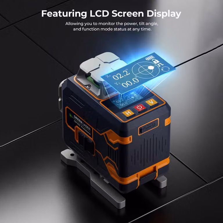 Livella laser 4x360° Groen, 16 linee - Portata di lavoro: 30 metri - Resistente all'acqua (IP54) - Ideale per installazioni e costruzioni