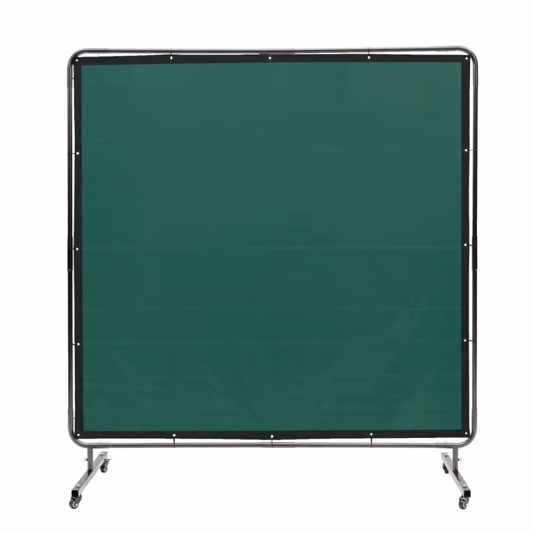 Tenda per saldatura 1,8 x 1,8 m - Tenda di protezione per saldatura ignifuga in vinile - Parete di protezione per saldatura con 4 ruote girevoli e protezione UV a 6 livelli - Coperta per saldatura - Verde.