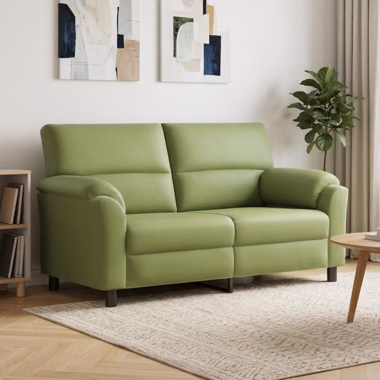 Divano moderno vidaXL in velluto verde con struttura in metallo, L: 174 cm, P: 85 cm, H: 93 cm