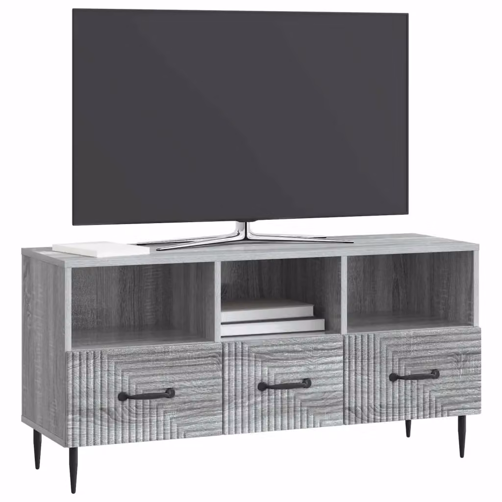 Mobile TV-Credenza Moderno Grigio Sonoma in Legno e MDF L: 102 cm, P: 34,5 cm, H: 50 cm – 2