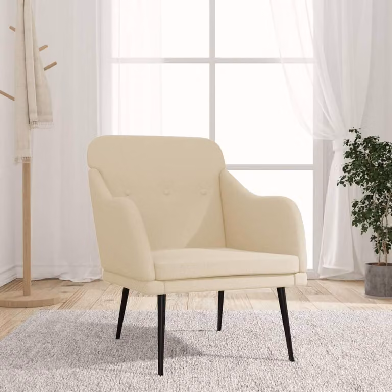 Maison Exclusive - Poltrona crema, dimensioni 63x76x80 cm, rivestita in tessuto