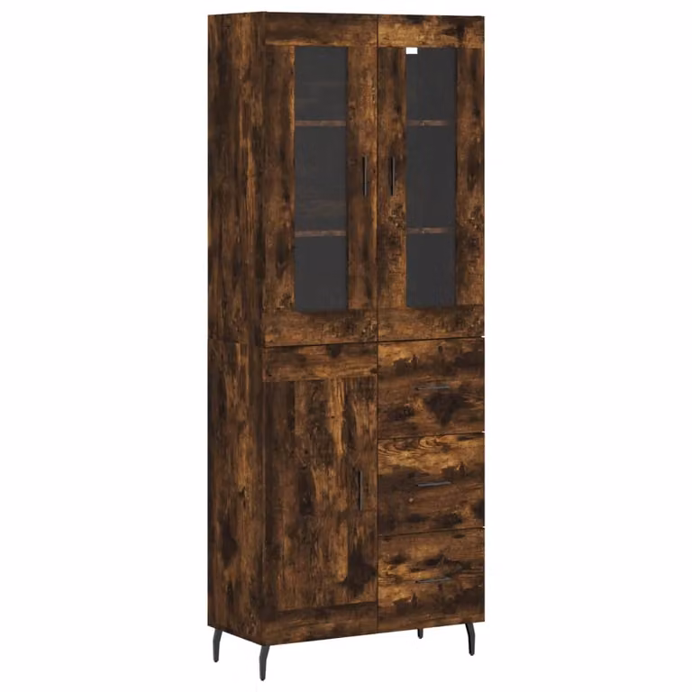Credenza Rovere Fumo 69,5x34x180 cm in Legno Multistrato