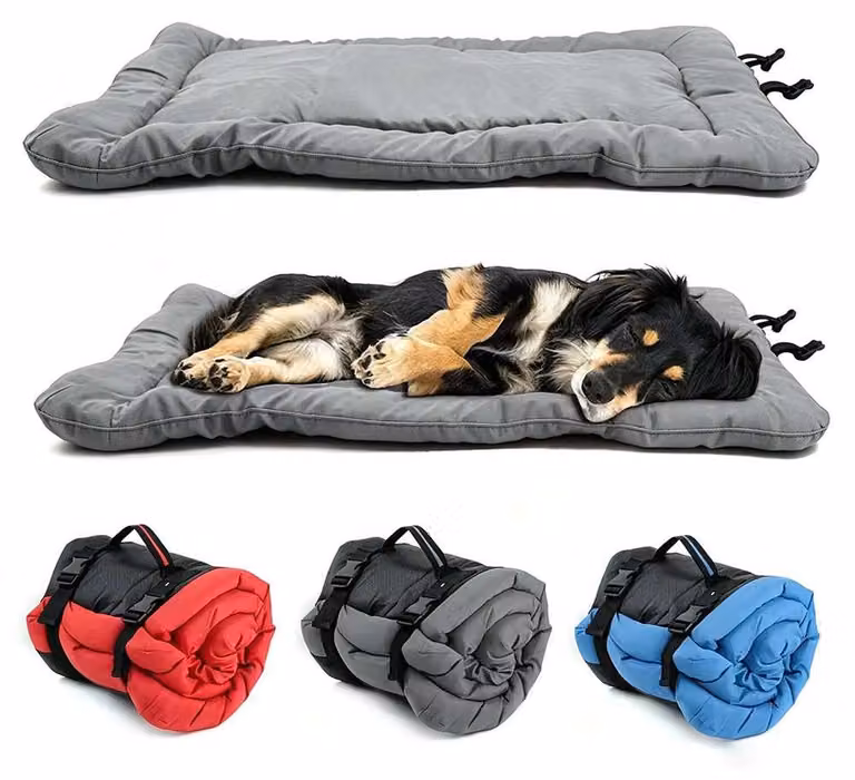 Cuccia pieghevole impermeabile per cani, tappetino antiscivolo, robusta e portatile, ideale per viaggi in auto e attività all'aperto, dimensioni 120x80 cm, colore grigio