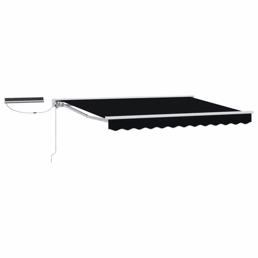Tettuccio Elettrico Retrattile vidaXL in Alluminio e Poliestere, Nero e Bianco, L: 3 m, P: 2,5 m – 2