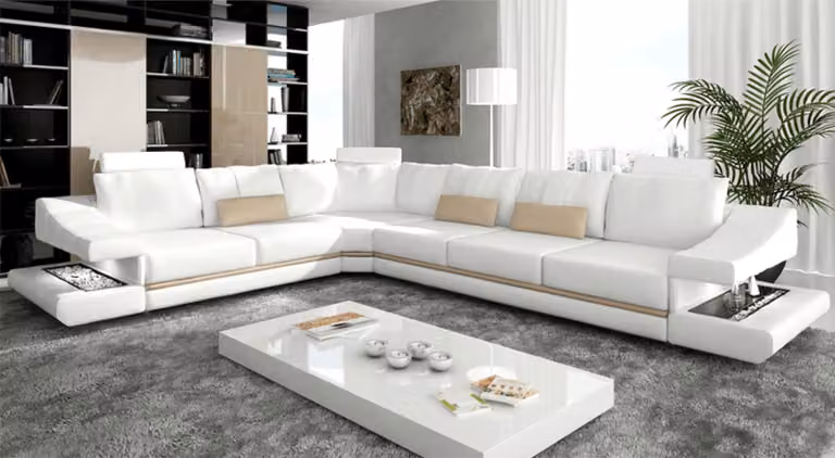 Wohnzimmer moderne Design Sofas Couchs Eleganc L-Form Ecksofa Stoff Couch
