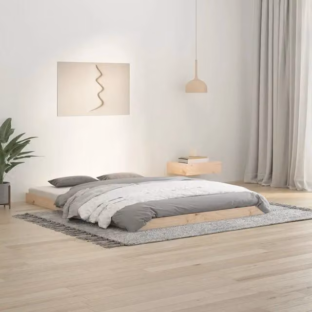 Giroletto Double vidaXL in Legno Massello di Pino Naturale L: 139 cm, P: 193,5 cm