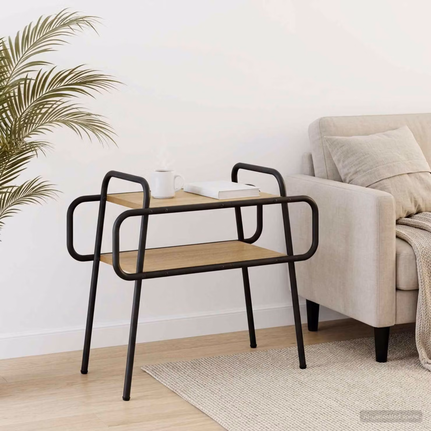 Maison Exclusive - Tavolino Sonoma in legno impiallacciato, dimensioni 60 x 30 x 51 cm
