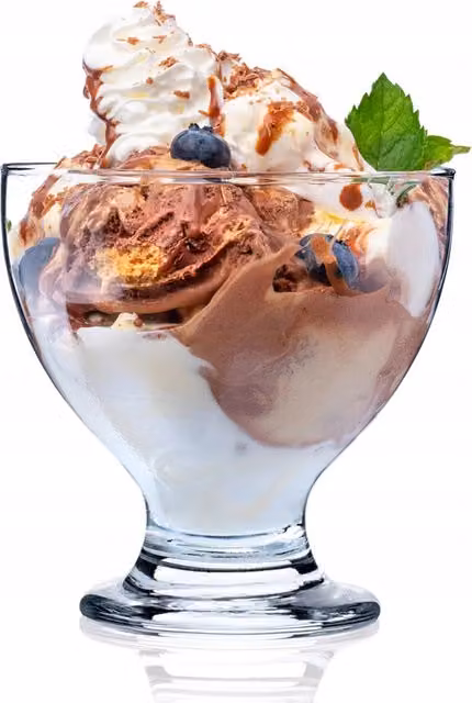 Coppetta da dessert per gelato KADAX da 450 ml, contenitore in vetro classico per dessert al gelato.